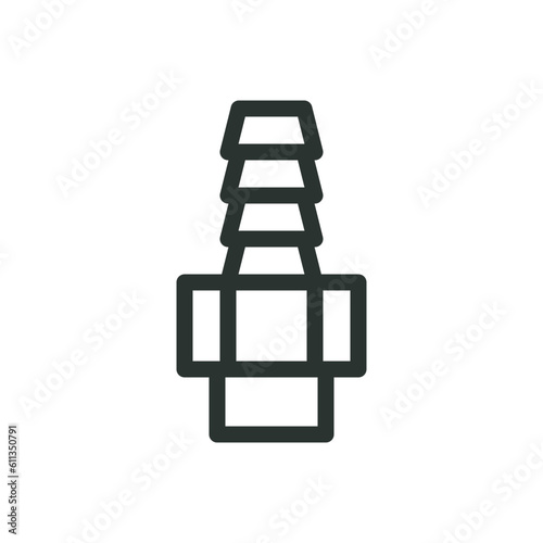 Quick coupling isolated icon, male quick air coupler vector icon with editable stroke