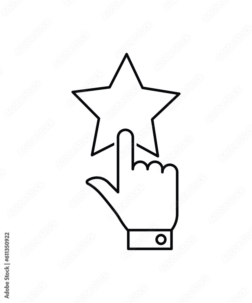 hand with star icon, vector best line icon.
hand with star icon, vector best line icon.