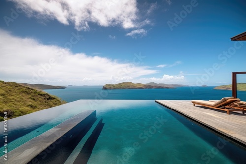 remote island retreat with a private infinity pool and stunning views of the ocean, created with generative ai © Alfazet Chronicles