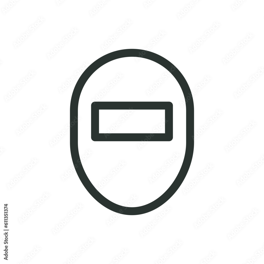 Welding mask isolated icon, welding helmet vector icon with editable stroke Welding mask isolated icon, welding helmet vector icon with editable stroke