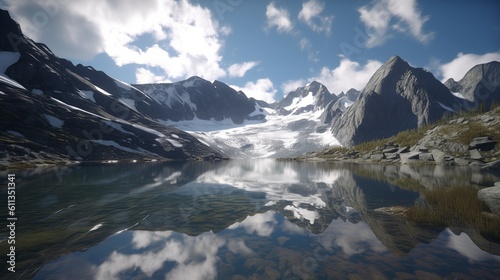 Immerse Yourself in the Breathtaking HD Beauty of Majestic Mountains: Unprecedented Detail and Clarity Captured with Precision, lake louise banff national park country, Generative AI