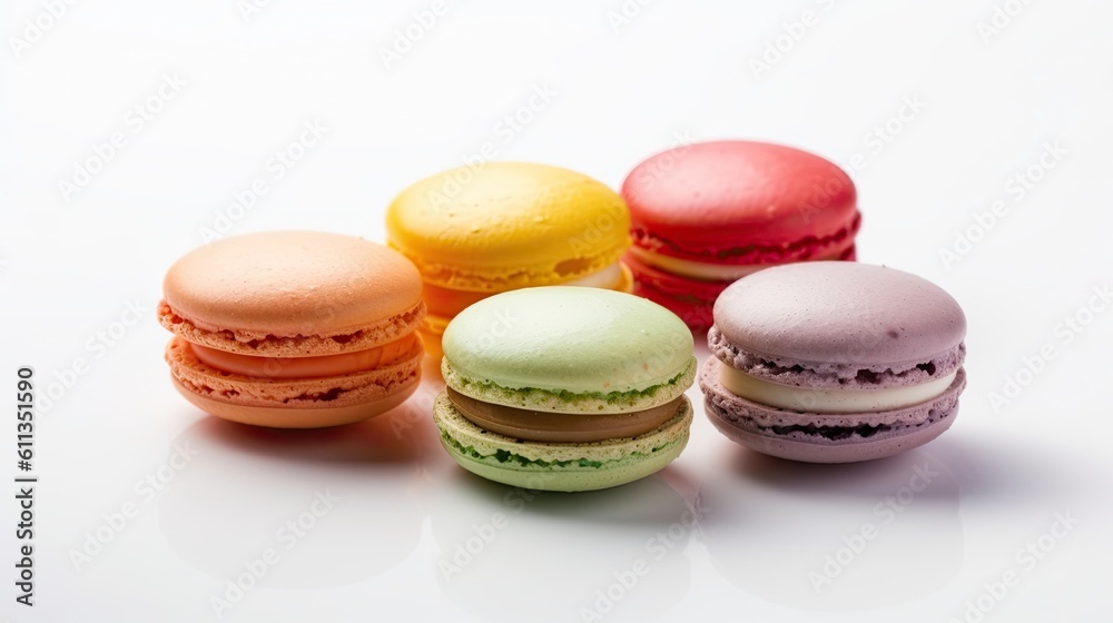 Obraz premium beautiful photography of macarons on table isolated background