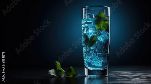 beautiful photography of soft drinks and blue color drink on table isolated background