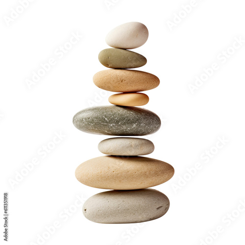 balance stones or Sea stones cut out transparent background  PNG  Generative AI