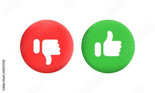 Buttons icons - bad, good. Flat, color. Vector icons
