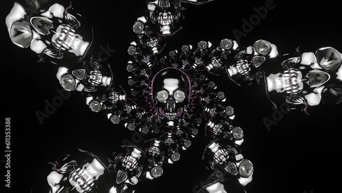 3D Trippy skull loop animation