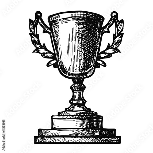 trophy sketch, winner goblet