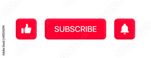 Buttons for social networks. Flat, red, interface buttons, website buttons. Vector icons.