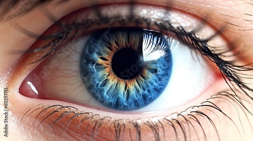 A human blue eye realistic beautiful. Eye. Generative Ai