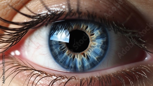 A human blue eye realistic beautiful. Eye. Generative Ai