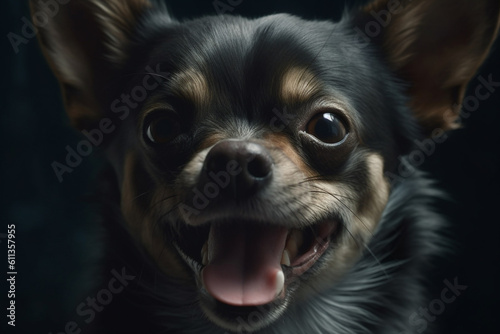 portrait of dog, tongue close up chihuahua generated by ai © Irina Flamingo
