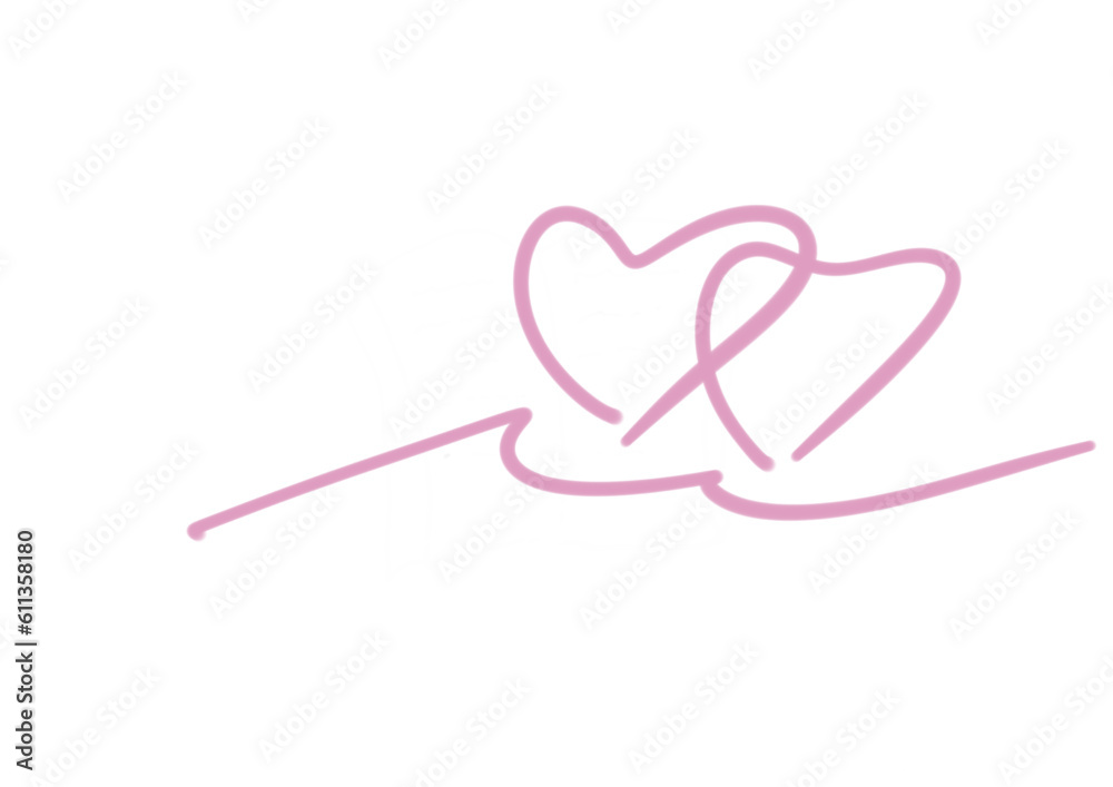 Together heart pink lovely line