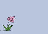 Little pink lotus on purple background