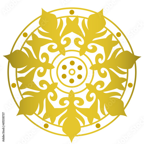 Beautiful ornament mandala with gold color