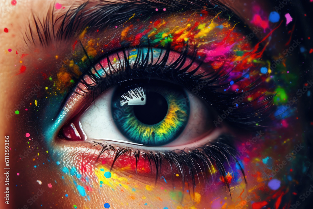Rainbow Harmony: Celebrating the Kaleidoscope of Eyes. Generative AI