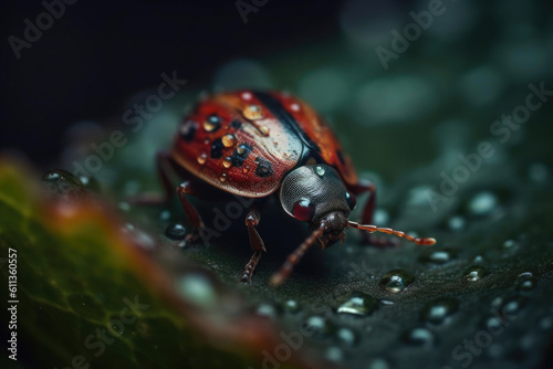 Nature's Little Gems: Ladybird Macro Shots. Generative AI © AIproduction