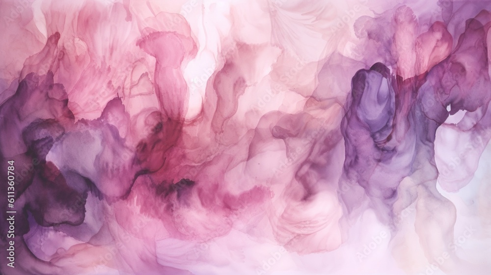 Pink and Purple Watercolor Wash Background, Delicate and Dreamy