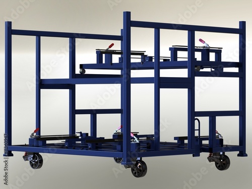 Stacking Rack Trolley of Car Seat 3D model