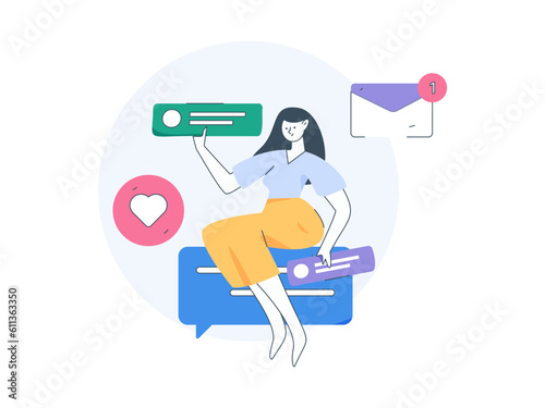 Business People Flat Vector Concept Operation Hand Drawn Illustration 