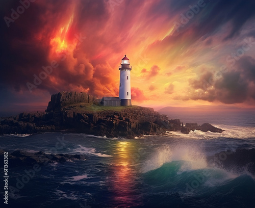 lighthouse at sunset