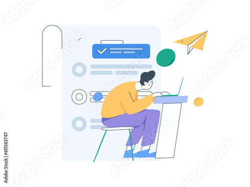 Business People Flat Vector Concept Operation Hand Drawn Illustration

