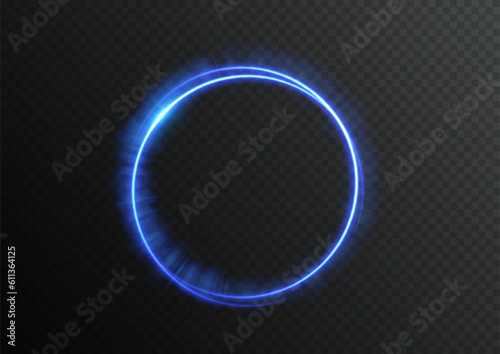 Abstract light neon background. luminous circle. Luminous spiral cover. Wake wave, fire path trail line and swirl effect curve. Food isolated. space tunnel. Ellipse shimmery color. Blue shiny glitter.