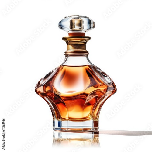 Perfume isolated on a white background, AI generated.