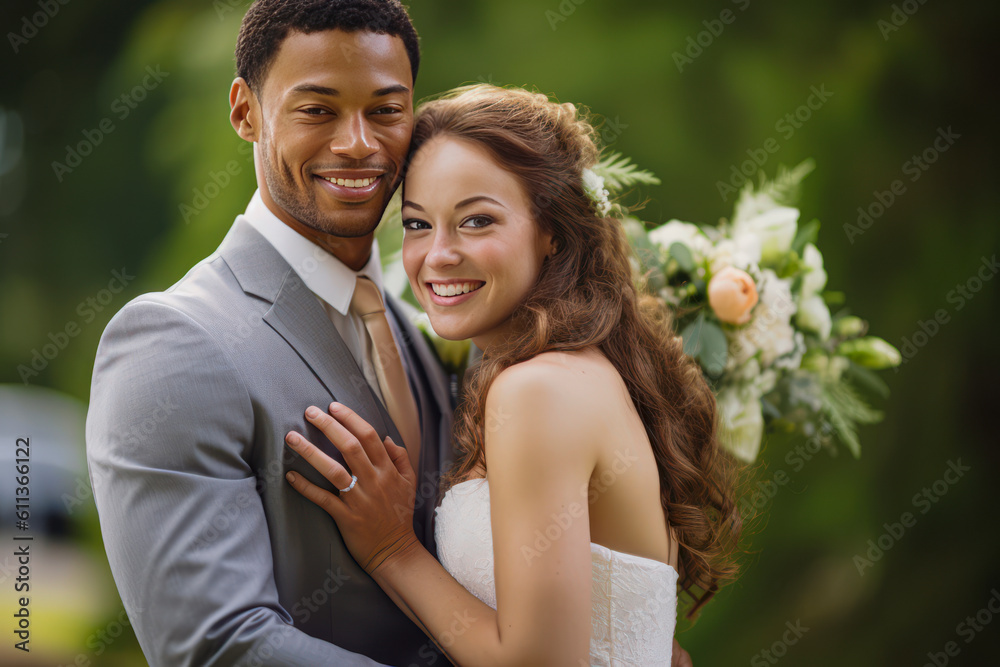 Summer wedding soft focus mixed race wedding Summer wedding soft focus mixed race wedding