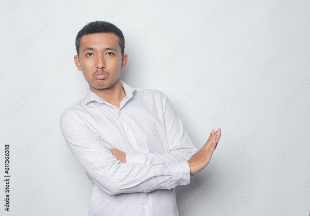 Asian young man with the expression Asian young man with the expression