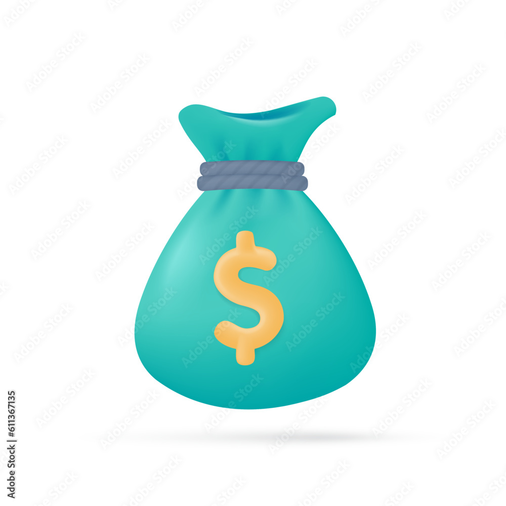 3D green money bag retirement savings ideas 3D green money bag retirement savings ideas