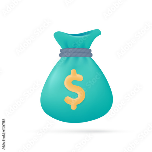 3D green money bag retirement savings ideas