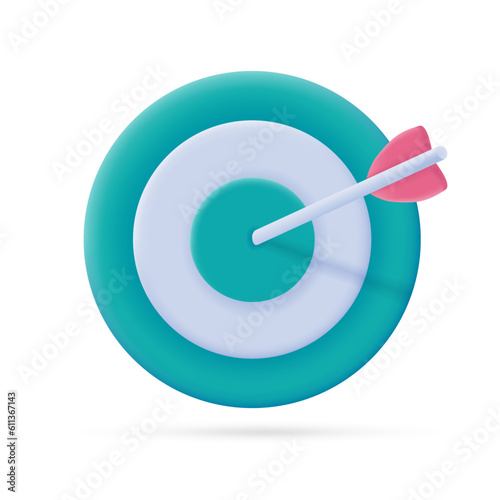 3D target. Business goal concept. Commitment to goals and achievements