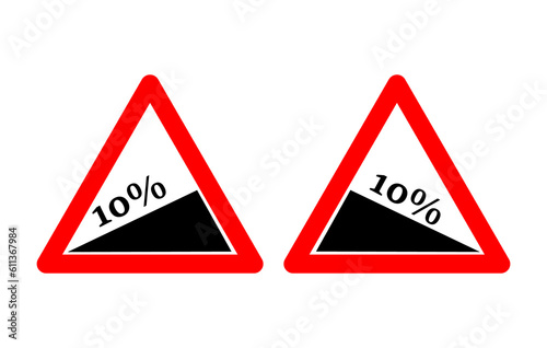 Φωτογραφία Sign steep descent and rise