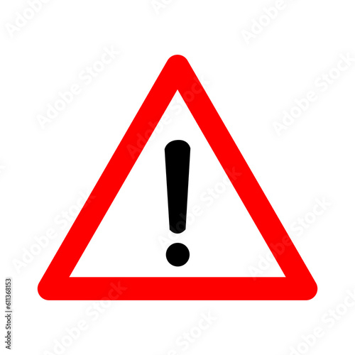 Dangerous area sign. Warning sign other danger. Red triangle sign with exclamation mark silhouette inside. Road sign. Attention. Danger zone.