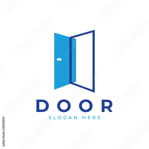 open door logo, simple logo vector illustration