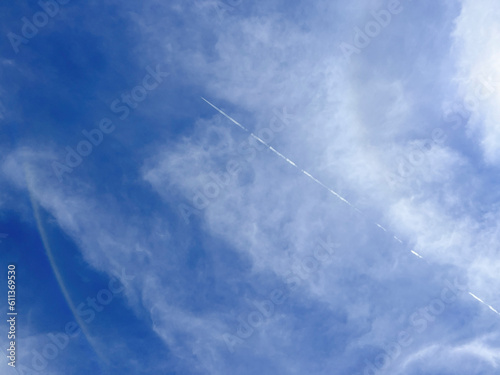 trace of airplane flying in the sky
