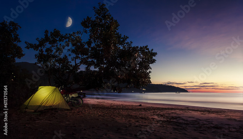 Traveler s Shelter On a Tropical Beach