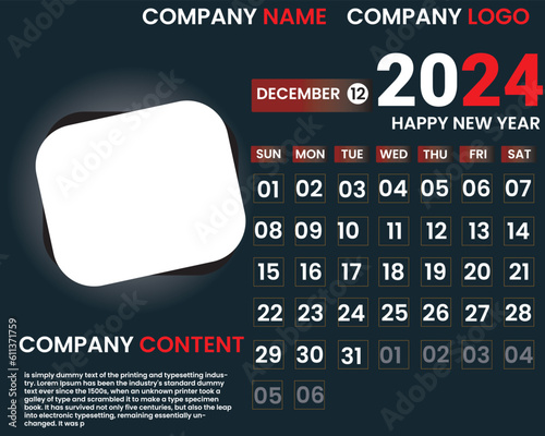 Calendar, Desk calendar, Wal calendar 2024