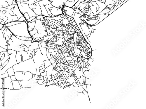Vector road map of the city of  Lagos in Portugal on a white background.