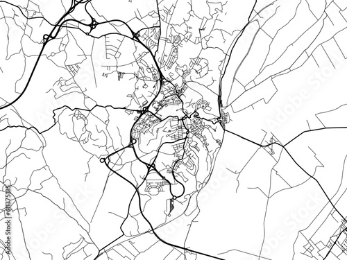 Vector road map of the city of  Santarem in Portugal on a white background. photo