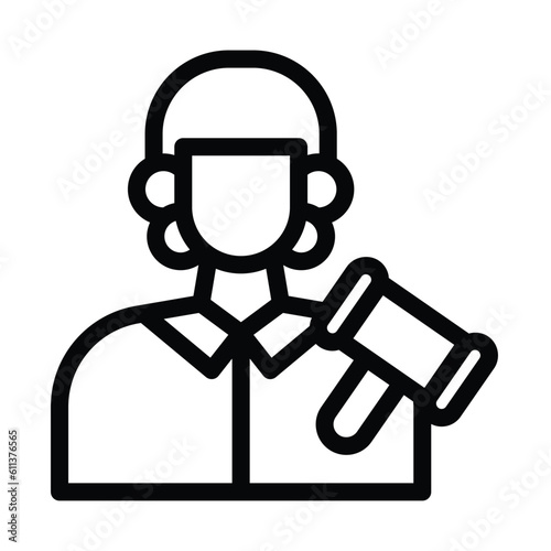 court judge line icon illustration vector graphic