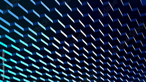 3d blue metal grid