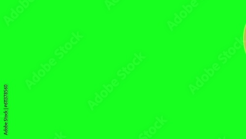 Fishing reel for fishing rod in hand isolation, green screen background