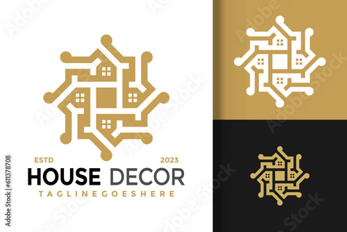 House decorative logo vector icon illustration