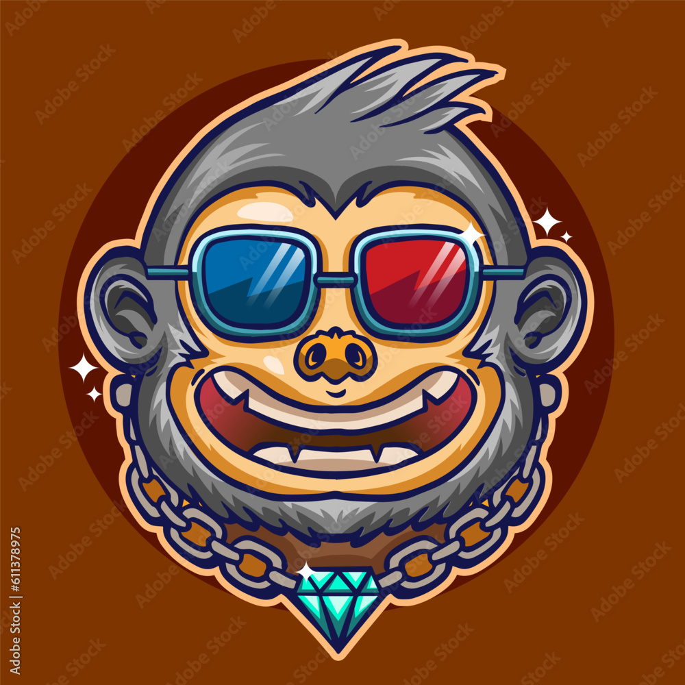 Fototapeta premium funky monkey looks so cool and trendy