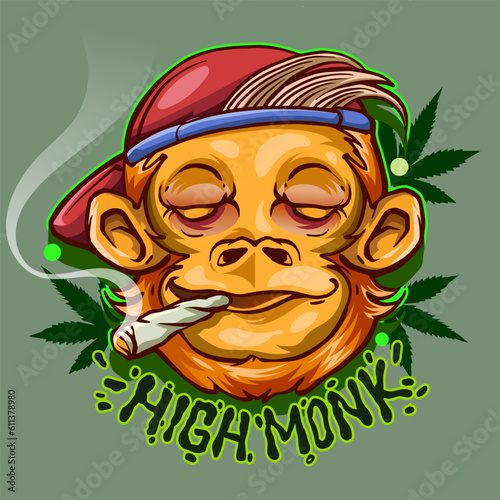 high monkey smoking weed