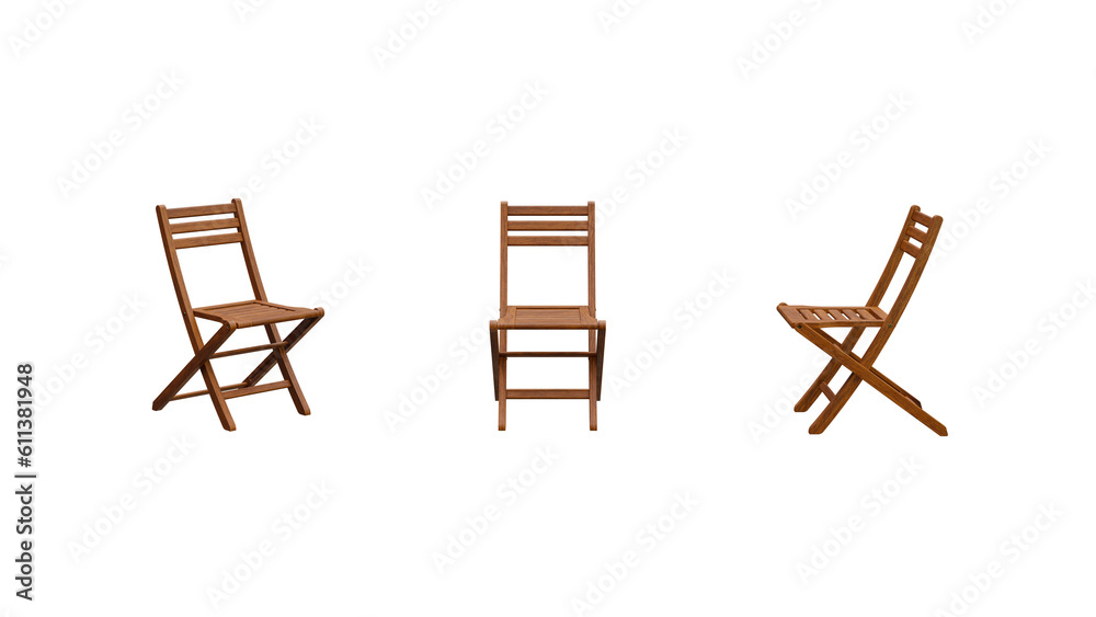 Front and side views of wooden chairs Front and side views of wooden chairs