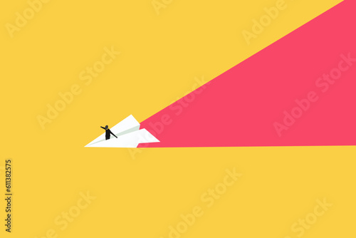 Business leadership, opportunity or career success vector. Symbol of courage, ambition, having a goal, inspiration