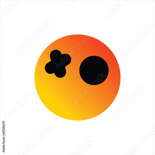 Happy smiley face or emoticon line art icon for apps and websites