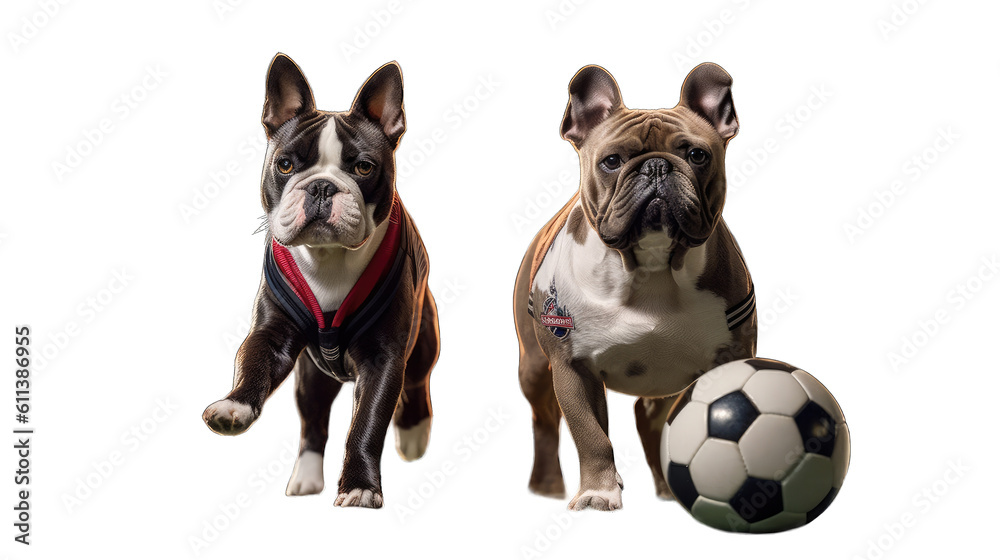 Fototapeta premium dogs playing soccer